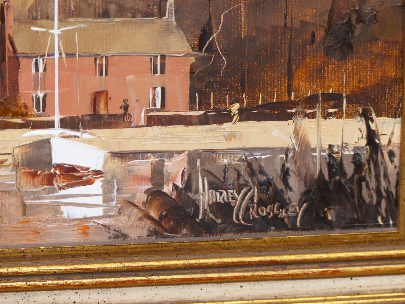 HARLEY CROSSLEY (19362013) ARR. CHRISTCHURCH PRIORY. OIL ON CANVAS