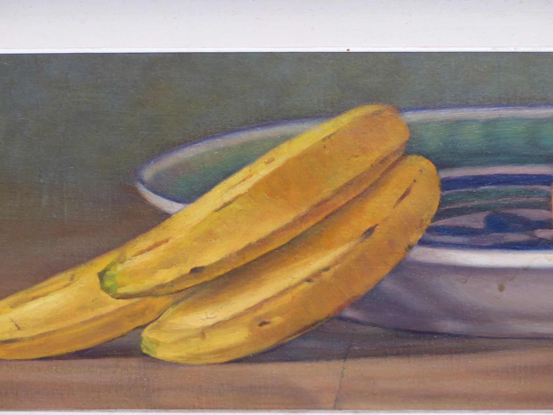 J. MACALLISTER (20th C. SCHOOL) ARR. A TABLE TOP STILL LIFE OF FRUIT, OIL ON BOARD. 21 x 60cms - Image 3 of 8