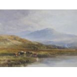 EDWARD MORISON WIMPERIS (1835-1900) WELSH LANDSCAPE. WATERCOLOUR. MONOGRAMMED AND LABELLED VERSO. 35