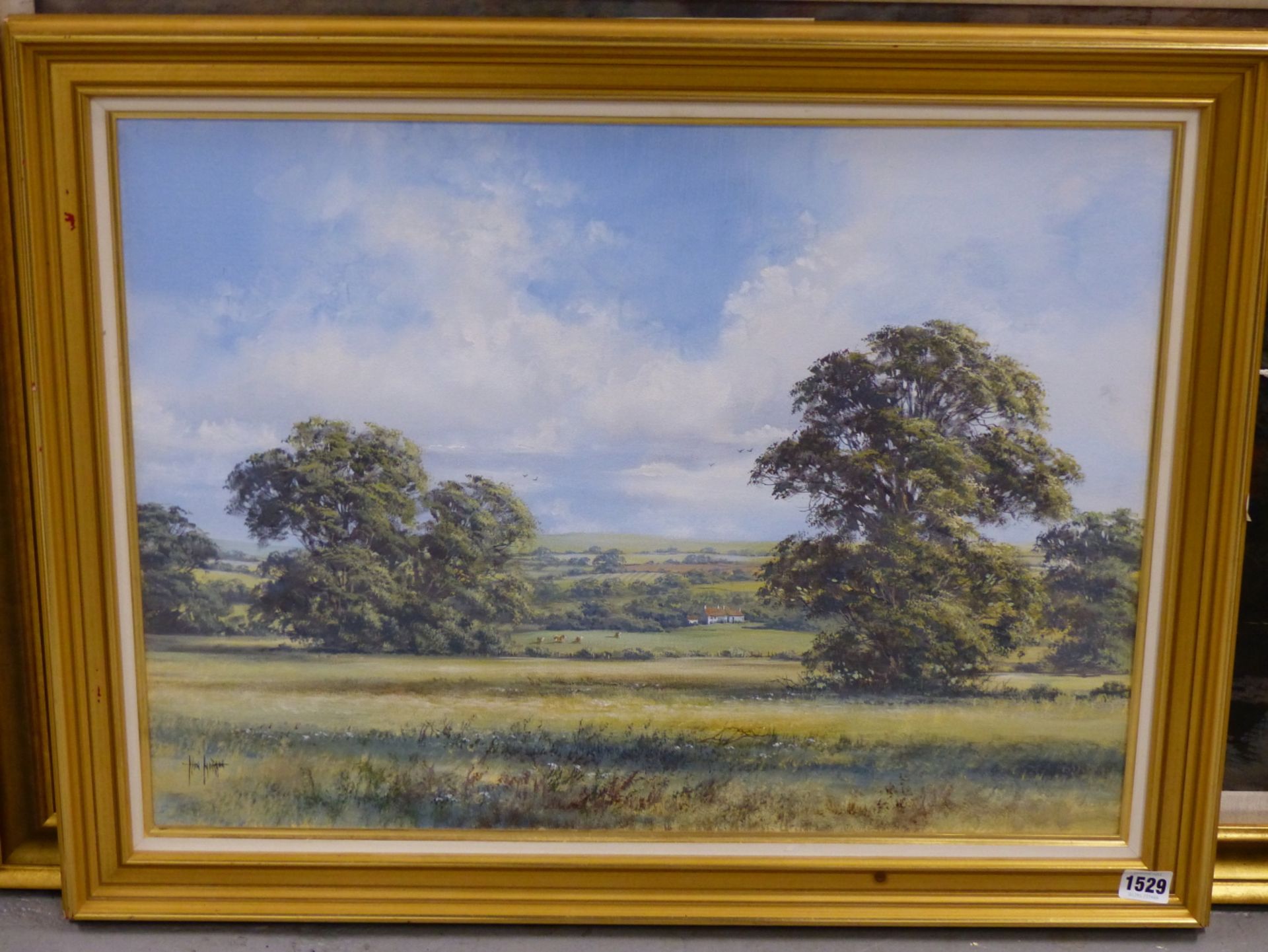 ALLAN MORGAN (CONTEMPORARY SCHOOL) ARR. AN ENGLISH LANDSCAPE, SIGNED, OIL ON CANVAS. 57 x 72cms - Image 4 of 7