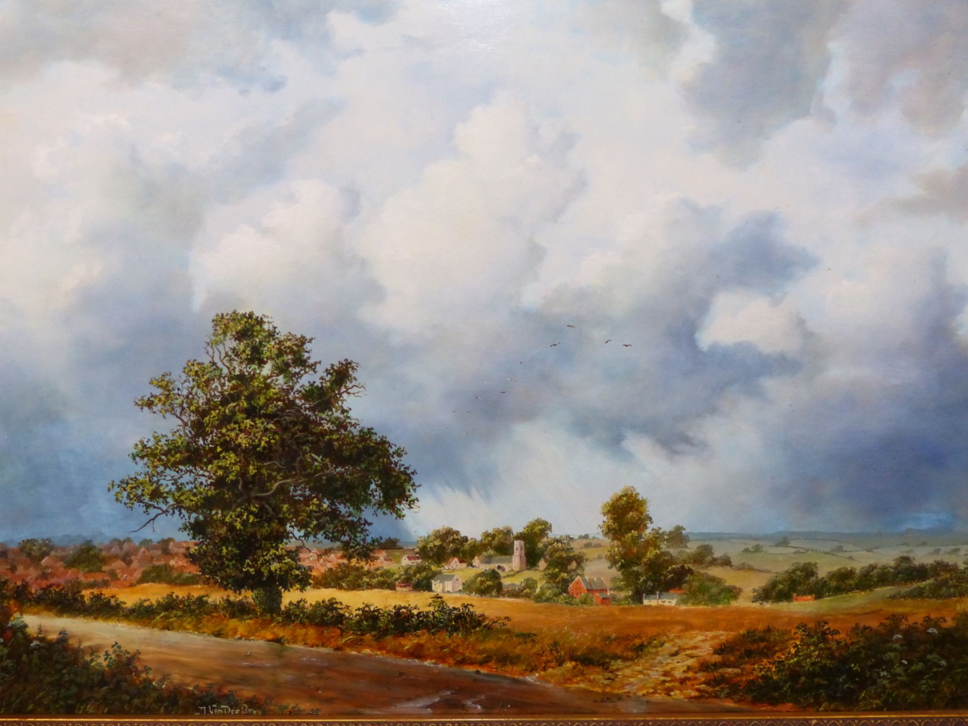 J. VAN DER PUTTEN (CONTEMPORARY SCHOOL) ARR. APPROACHING STORM AT BIBWORTH, SIGNED, OIL ON PANEL. 44 - Image 2 of 6