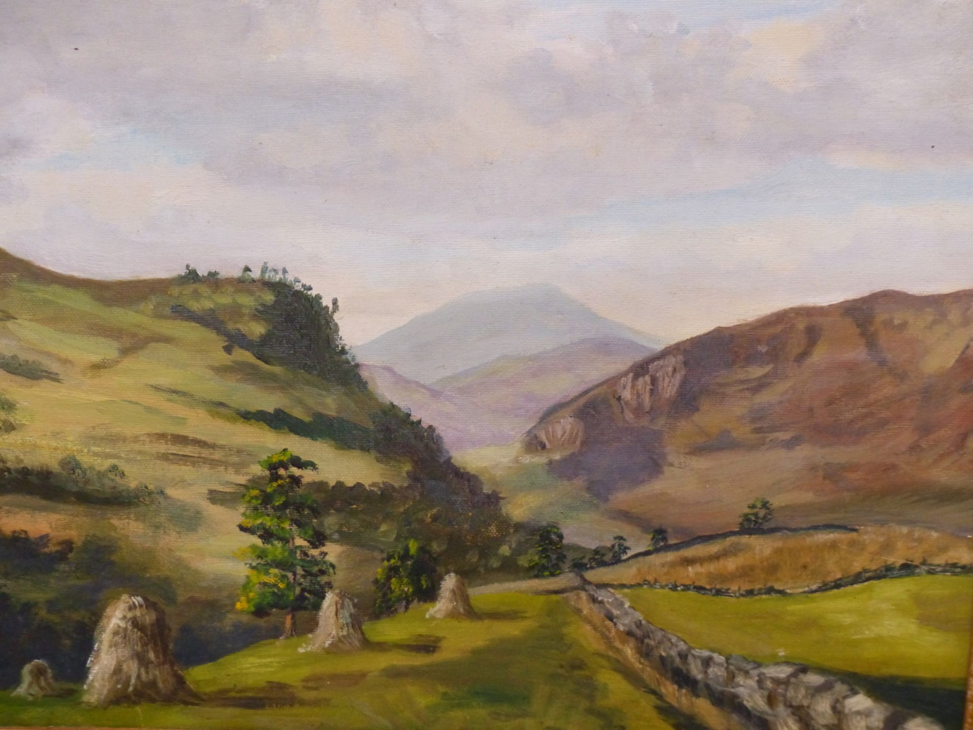 20th C. ENGLISH SCHOOL A HIGHLAND SCENE, OIL ON BOARD. 50 x 41cms