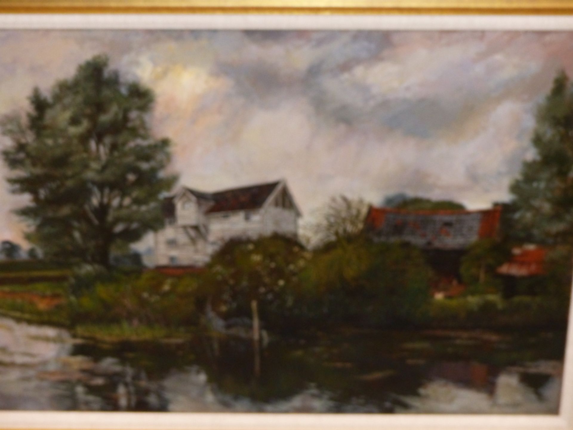 HARDAKER (CONTEMPORARY SCHOOL) ARR. BY THE MILL POND, SIGNED, OIL ON CANVAS. 51 x 75cms - Image 2 of 9