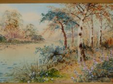 J. HALFORD ROSS (EARLY 20th C. ENGLISH SCHOOL) TWO WATERCOLOURS OF RIVER SCENES, SIGNED. 19 x