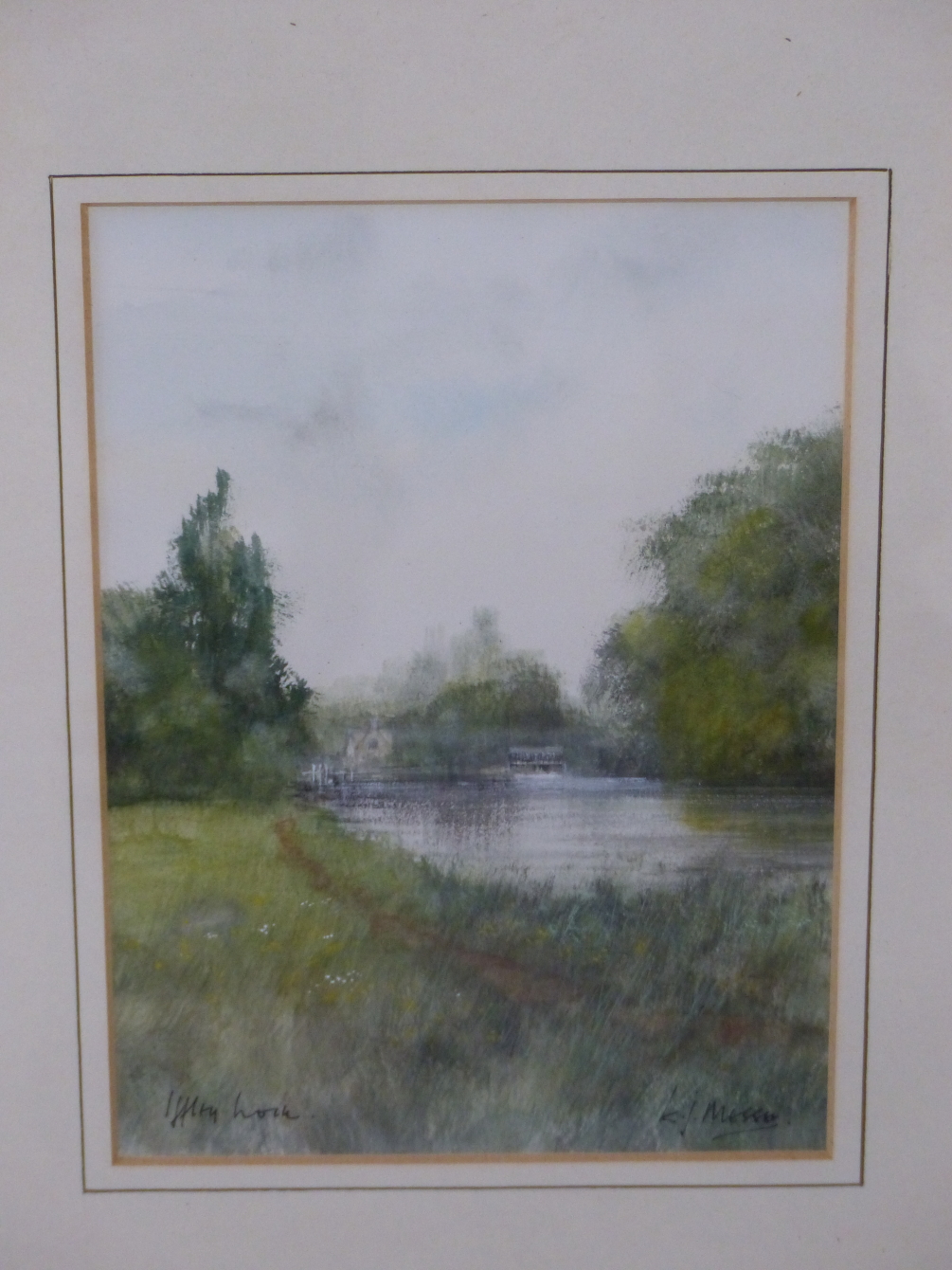 KEN MESSER (1931-2018) ARR. IFFLEY LOCK, SIGNED, WATERCOLOUR. 25 x 18cms - Image 2 of 4