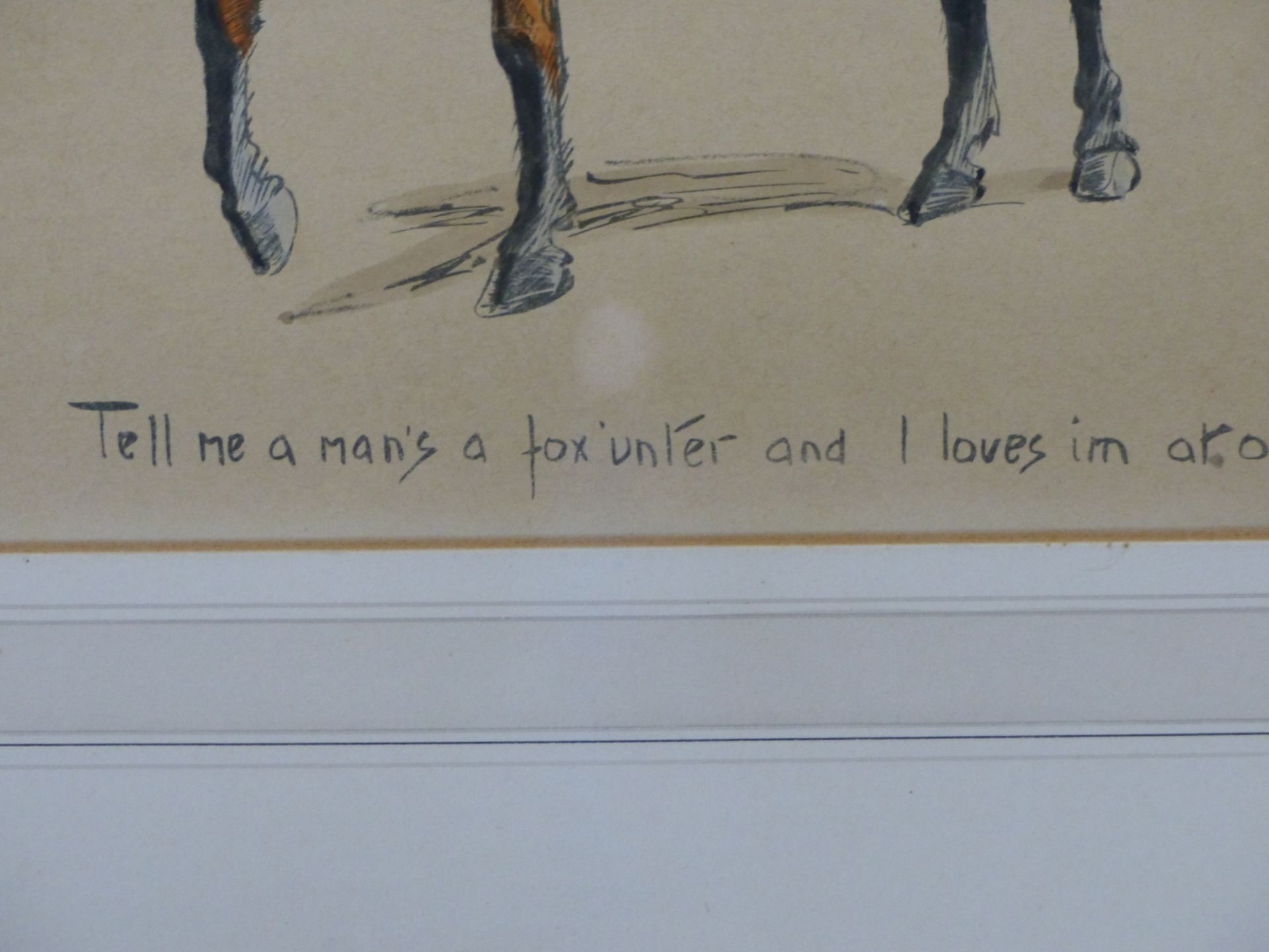 SNAFFLES (CHARLES JOHNSON PAYNE) A COMIC PORTRAIT OF A HUNTSMAN, INSCRIBED TELL ME A MAN'S A FOX' ' - Image 4 of 7