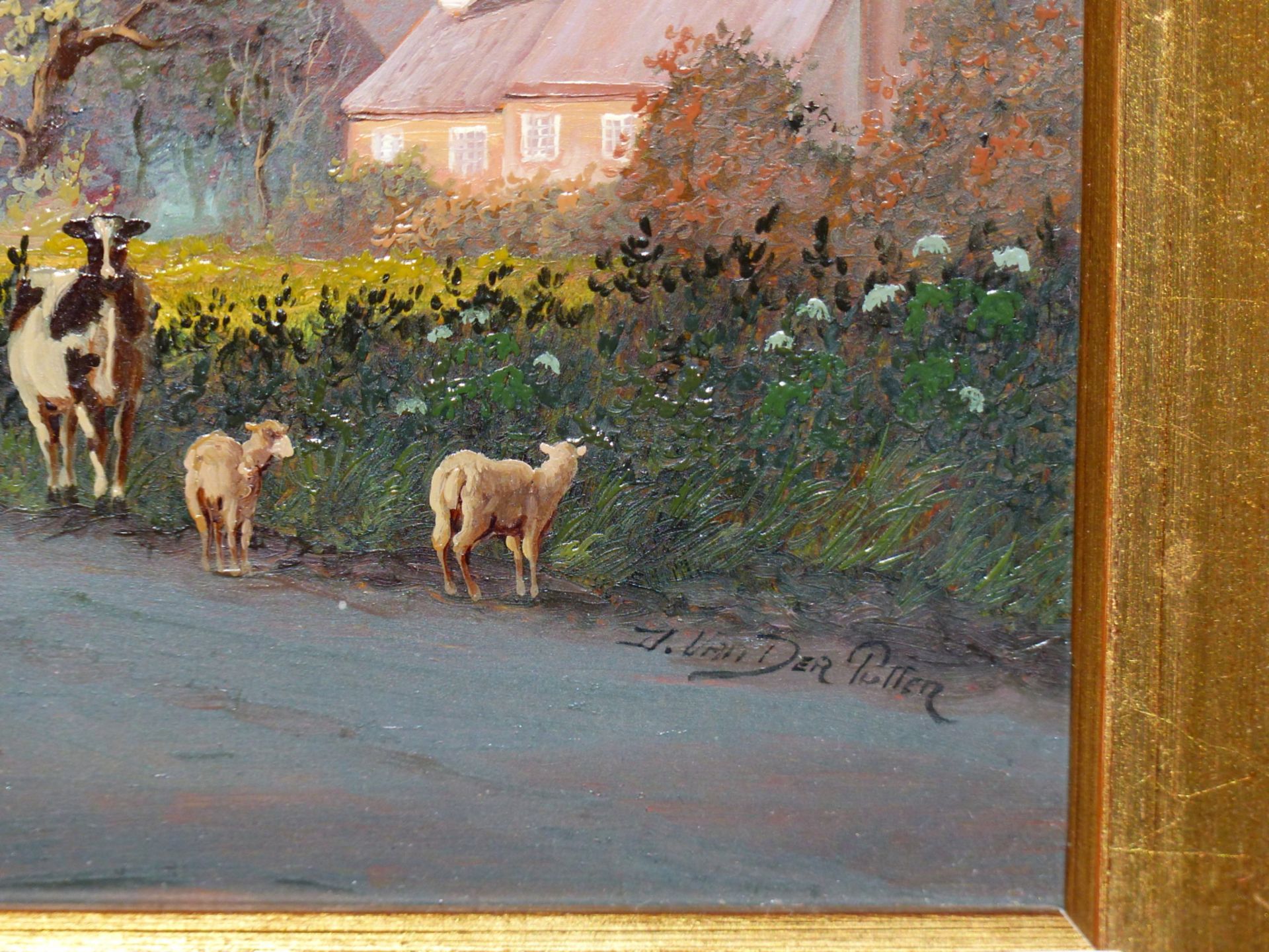 J. VAN DER. PUTTEN (CONTEMPORARY SCHOOL) ARR. END OF AN AUTUMN DAY AT GAYTON, SIGNED, OIL ON - Image 5 of 6