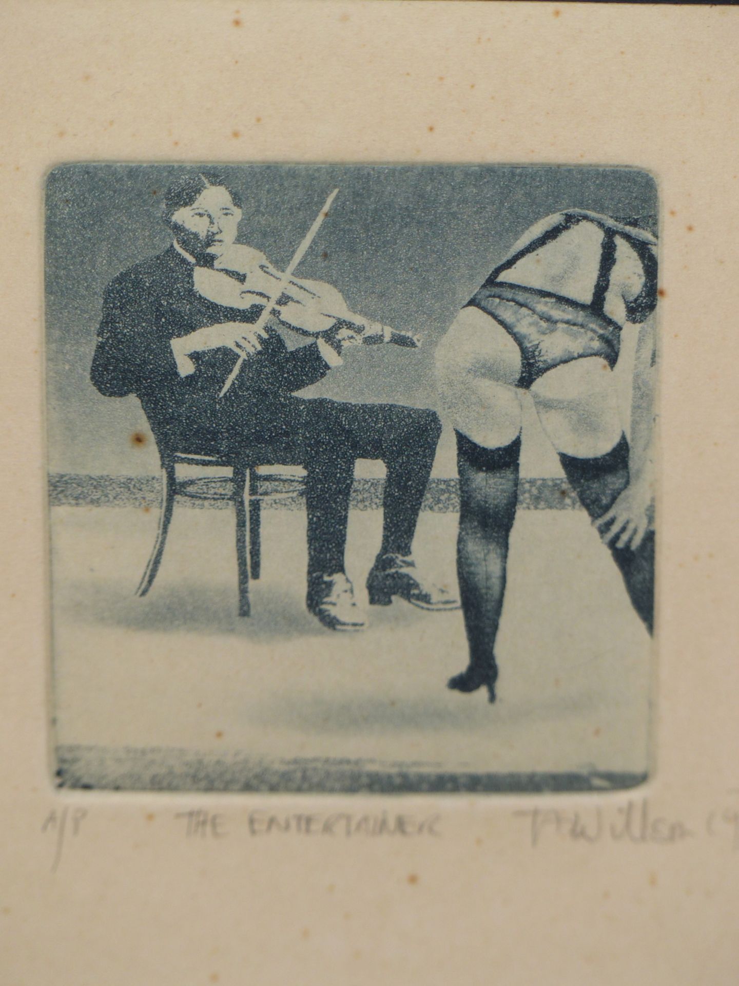 TERRY WILLSON, ENGLISH 1948-2023, "THE ENTERTAINER", ARTISTS PROOF DATED 1976. ETCHING, 16 X 13 CM - Image 2 of 5