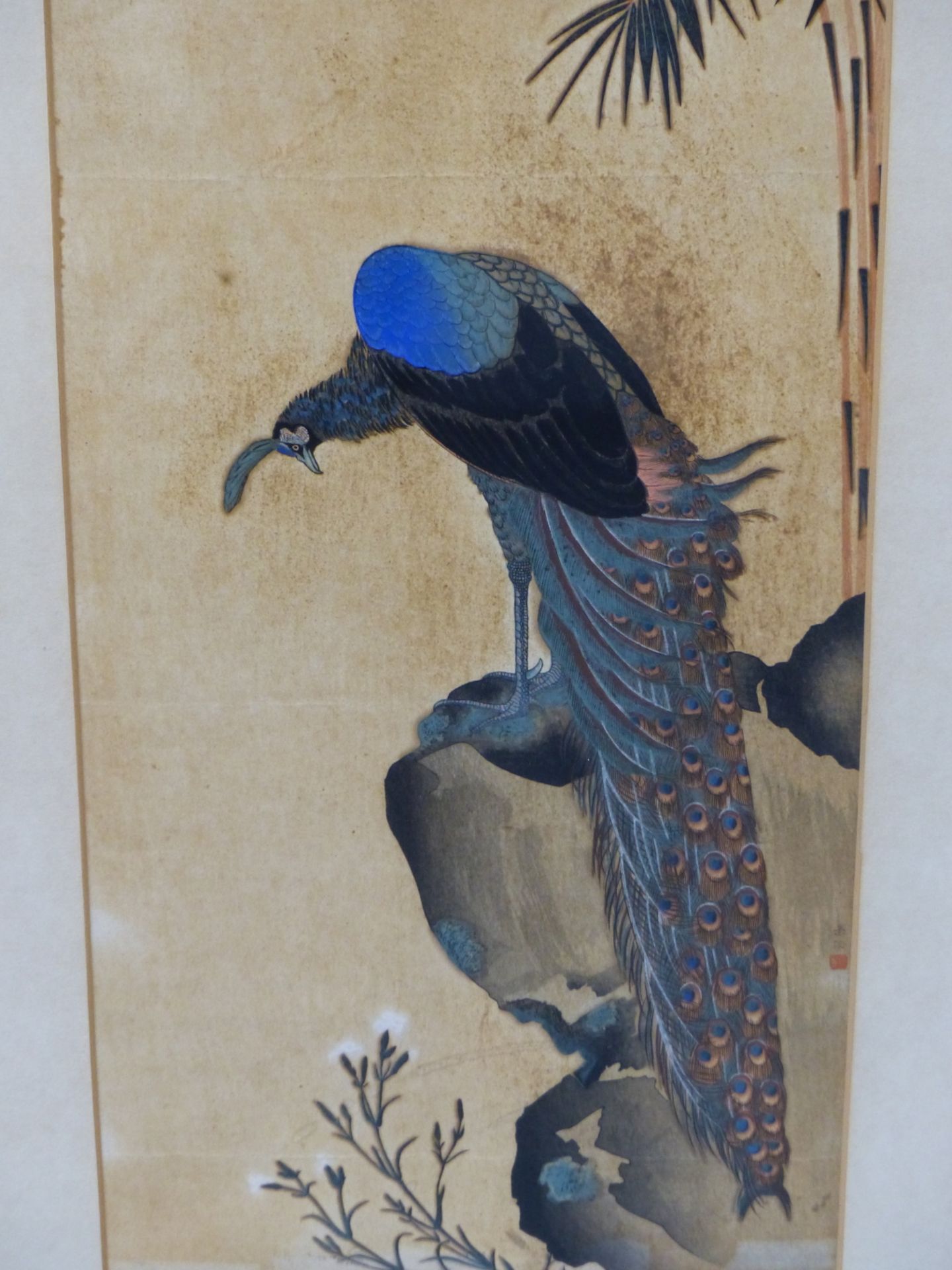 YAMAGUCHI SOKEN A.K.A TAKEJIRO, KYOTO 1759-1818, WOOD BLOCK PRINT OF A PEACOCK ON A ROCK, WITH - Image 2 of 22