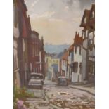 ALFRED EGERTON COOPER (1857-1939) A COBBLED STREET. WATERCOLOUR. INITIALED L/R. 27 X 36 cm.