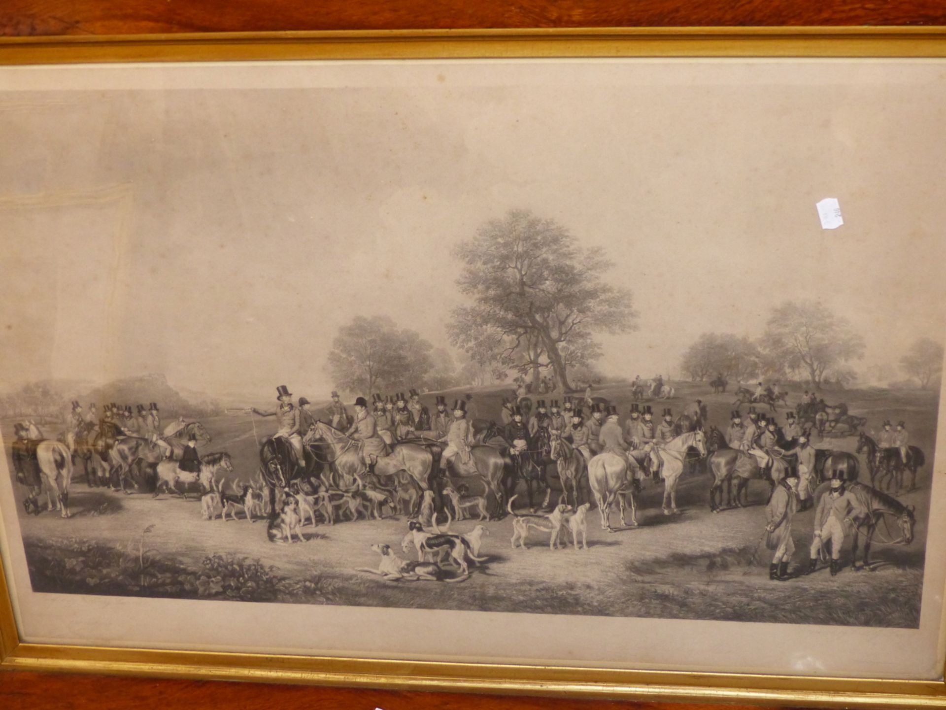 AFTER HENRY CALVERT AN ANTIQUE PRINT OF THE CHESHIRE HUNT IN A PERIOD OAK FRAME. OVERALL SIZE 80 x - Image 2 of 8