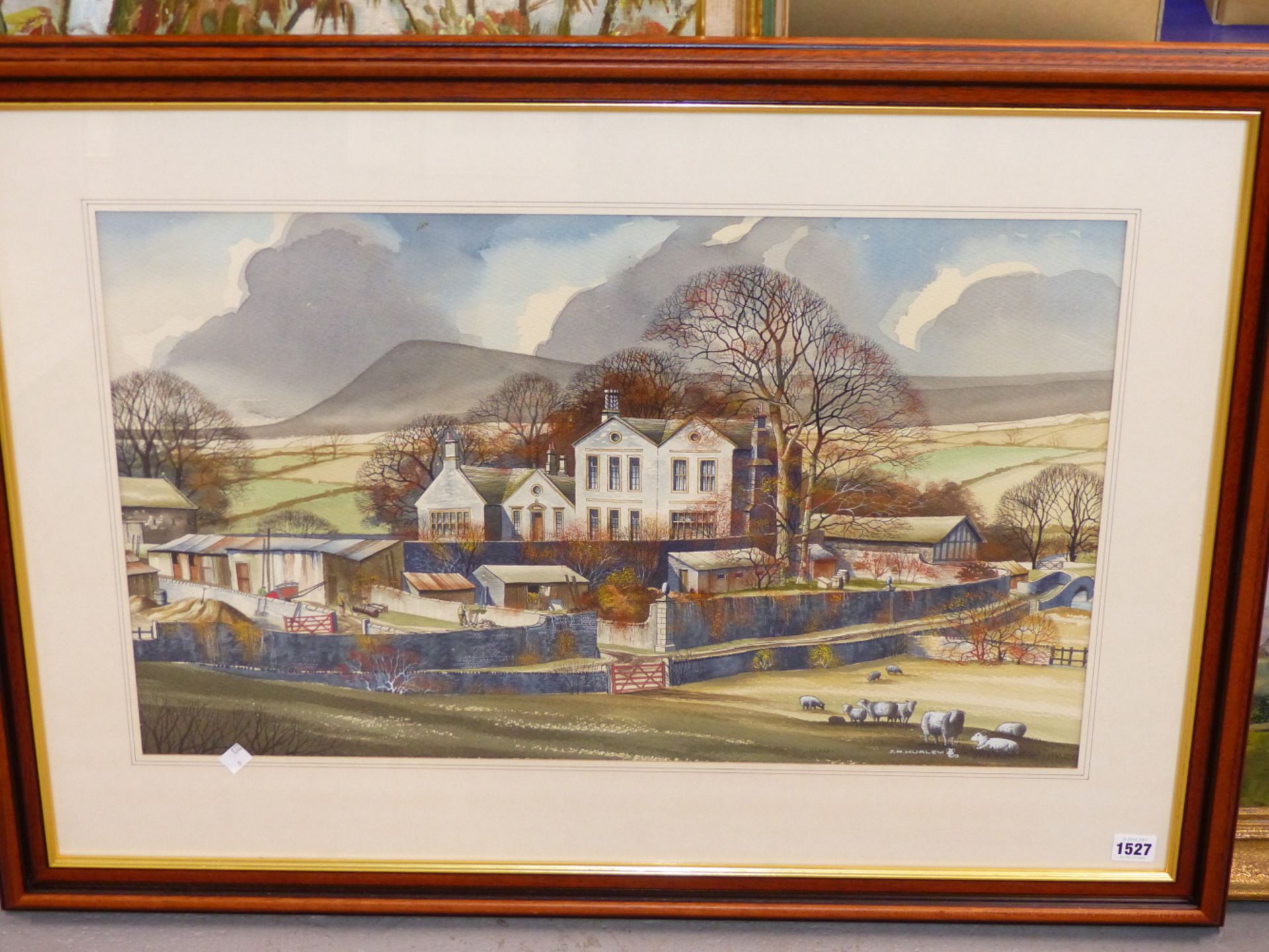 J. A. HURLEY (CONTEMPORARY SCHOOL) ARR. A RURAL MANOR HOUSE AND FARMYARD, SIGNED, WATERCOLOUR. 40 - Image 3 of 7