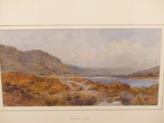 DAVID LAW (19th/20th C. ENGLISH SCHOOL) RIVER LANDSCAPE, SIGNED, WATERCOLOUR. 19 x 34cms TOGETHER