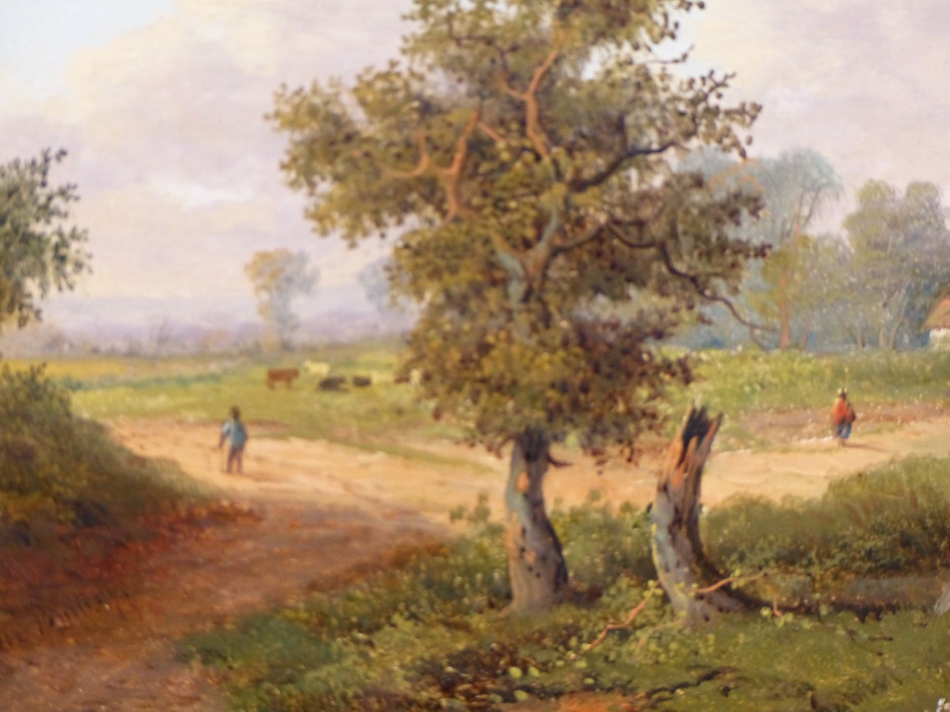 EDWIN BUTTERY (19th C. SCHOOL) A RURAL LANDSCAPE, SIGNED, OIL ON CANVAS. 17 x 22cms - Image 2 of 5