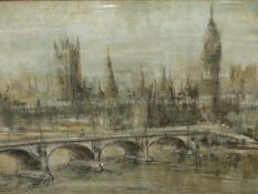 BEN MAILE (1922-2017 ARR. WESTMINSTER. OIL ON BOARD. UNSIGNED. 99 X 55 cm.