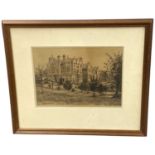 Gertrude Ellen Hayes (British, 20th century), 'Gresham's School, Holt', etching, signed in pencil,