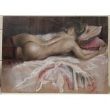 Wanda Adamczyk (Polish, contemporary), a female nude study, pastel on pastel paper, signed,