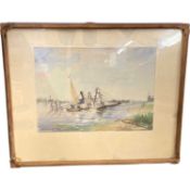 A.R. McLaren (British, 20th century) 'The Wreck of the Blythe', watercolour, signed, 11x15ins,