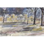 Brian Edwards (British, b.1944 -), Holkham Hall, watercolour, signed and dated 1991,14x21ins