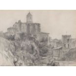 Frank L Emanuel (British, 1865-1948), Townscape, possibly Gerona, pencil, signed. 11x15insQty: 1