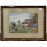 Henry Ashbourne (British, 20th century) 'At Slinfold Sussex', watercolour, signed, mounted,10x13ins,