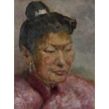 Philip Whichelo (British, 1905-1989), A Portrait of an Asian Woman, oil on board. Philip Whichelo