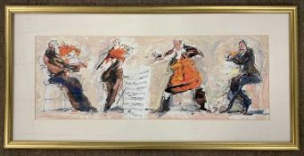 Bernard Rooke (British, 20th century) "Quartet", oil painting and collage, signed and dated Oct