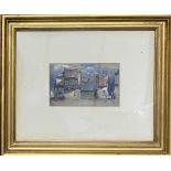 George James Knox (British,1810 -1897), A village scene, signed, 4x6ins, mounted, framed and