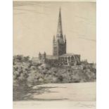 Henry James Starling (British, 20th century), "Norwich Cathedral", etching, limited edition,