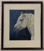 Janice Gordon IEA (British, 20th century), side profile study of a horse, chromolithograph, mounted,