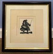 After Claire Leighton (British,1898-1989), "Tramps", monochrome lithograph, issued 1936, 3.5x3.25,