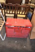 Taskmaster red metal toolbox and contents, 66cm wide