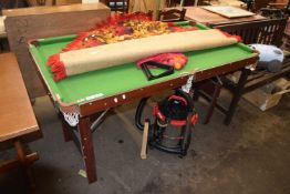 Small pool table with folding base