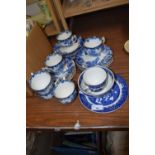 Quantity of various blue and white tea wares