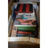 Box of books, some children's annuals, English Pottery & Porcelain etc