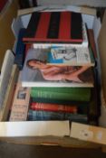 Box of books, some children's annuals, English Pottery & Porcelain etc