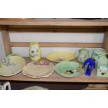 Mixed Lot: Various Carlton ware dishes, toast rack, vases etc