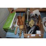 Quantity of various assorted kitchen wares, rolling pin etc