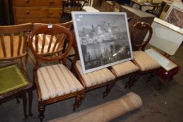 Set of four Victorian balloon back dining chairs