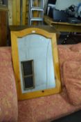 Modern pine framed wall mirror