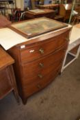 19th Century mahogany bow front five drawer chest