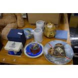 A mixed lot to include Middlesex Regiment sweetheart pin cushion together with RAF tankards,