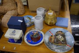A mixed lot to include Middlesex Regiment sweetheart pin cushion together with RAF tankards,