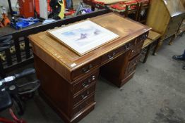 Reproduction mahogany twin pedestal office desk