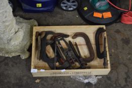 Box of various G clamps and others