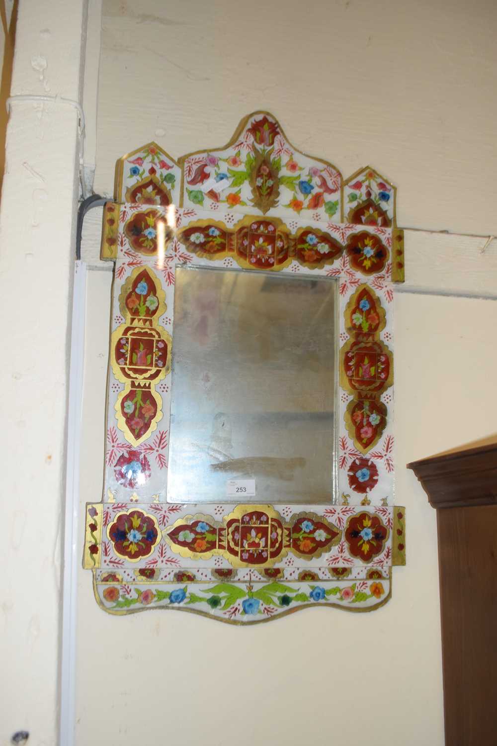 20th Century Indian wall mirror with decorated frame