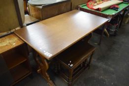 Modern oak finish refectory table