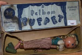 A vintage boxed Pelham marionette puppet, Tyrolean Girl