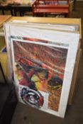 A quantity of official large printed Spider-Man (2002) posters and art prints, all flat in card-