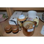 Group of 19th Century pottery including small Doulton Lambeth tankard and other items